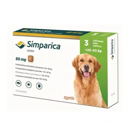 SIMPARICA 80 MG 20 - 40 KG 3 COMPRIMATE