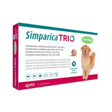 SIMPARICA TRIO ></noscript>20 - 40 KG X 3 COMPRIMATE
