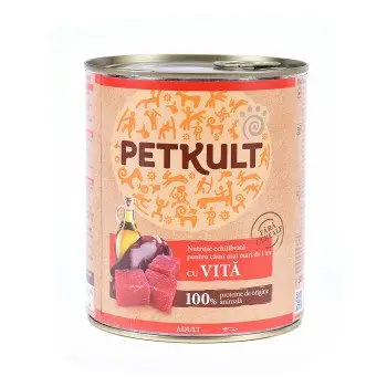 Petkult Adult Conservă cu Vită 800 g, Hrană Umedă
