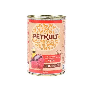 Petkult Adult Conservă Vită 400 g, Hrană Umedă