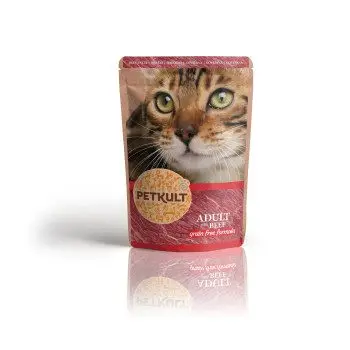 Petkult cu Vită pentru Feline 100 g, Hrană Umedă