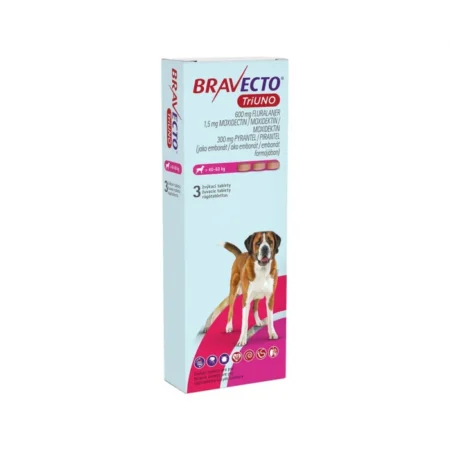 BRAVECTO TRIUNO antiparazitar intern si extern pentru caini 600mg (40-60 kg)