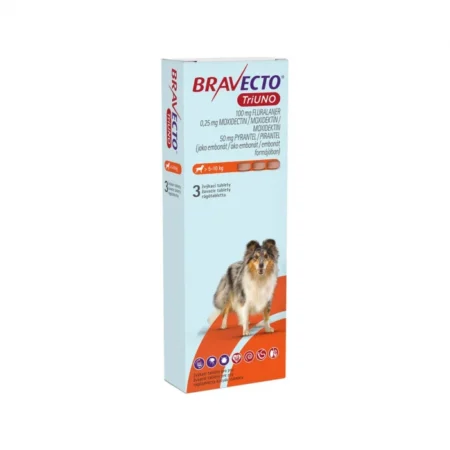 BRAVECTO TRIUNO antiparazitar intern si extern pentru caini 100mg (5-10 kg)