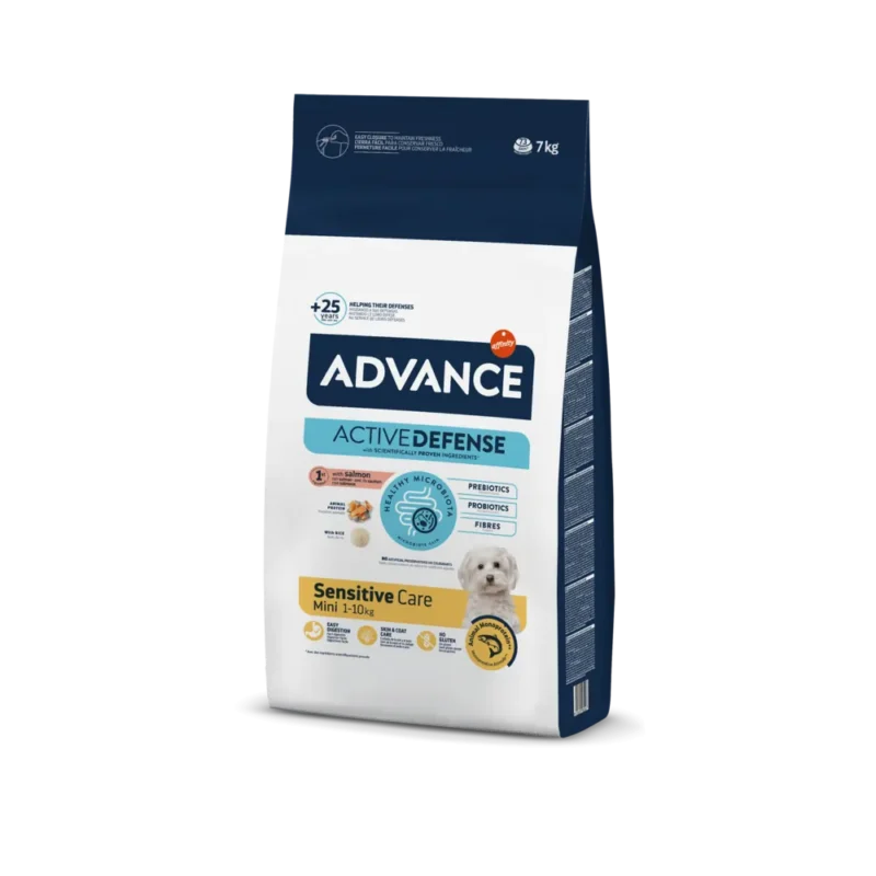 Advance Dog Mini Sensitive – Hrană cu Somon pentru Câini de Talie Mică cu Sensibilitate Digestivă și Cutanată