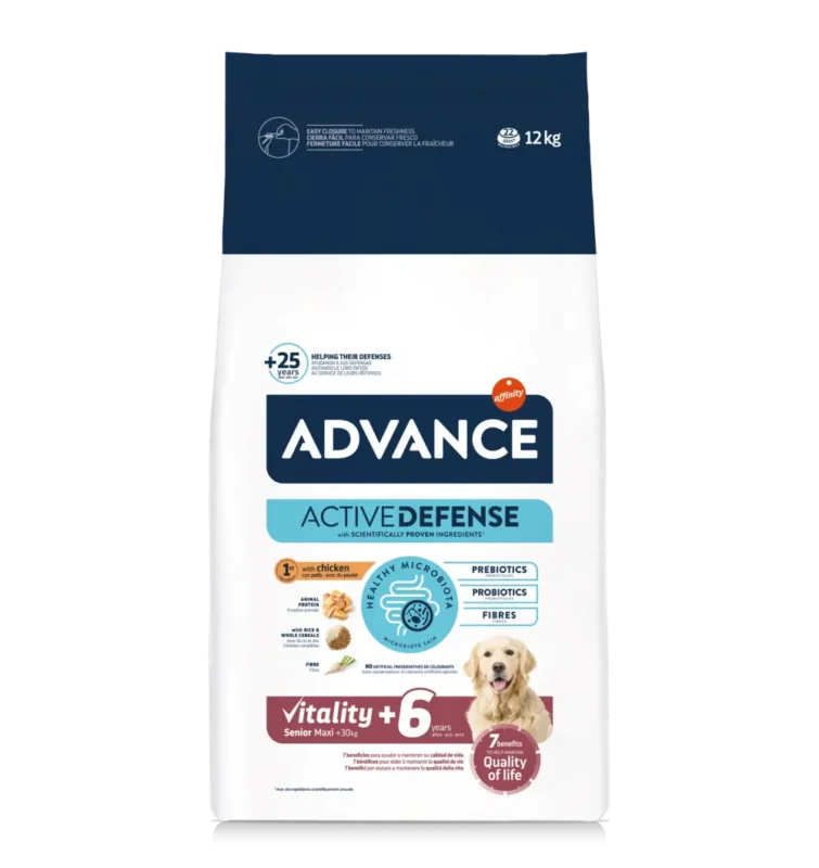 Advance Dog Maxi Senior Vitality 12 kg – Hrană pentru Longevitate și Vitalitate la Câini de Talie Mare