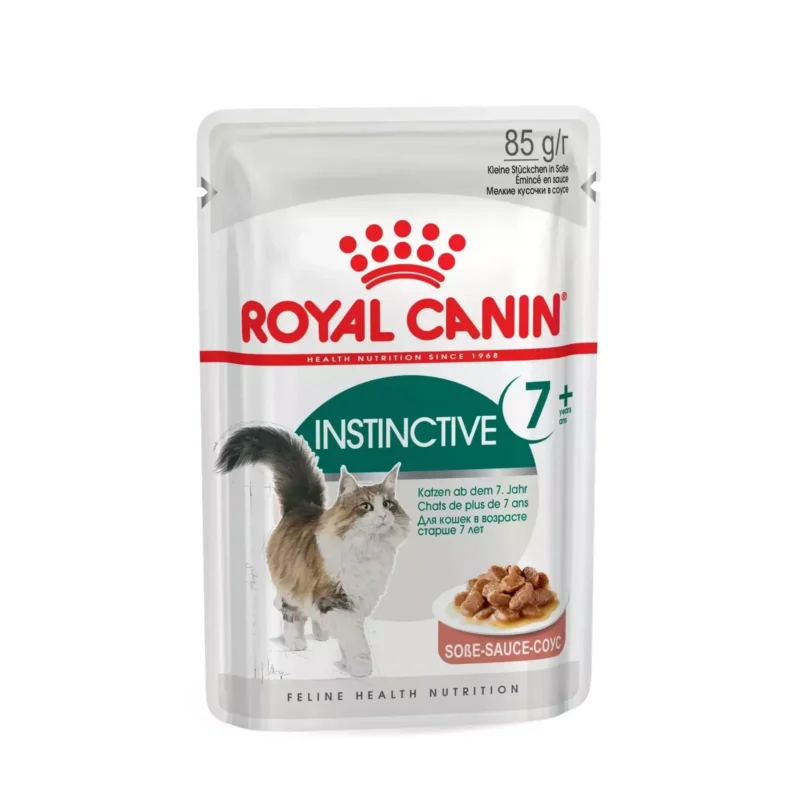 Royal Canin FHN Instinctive 7+ Gravy – Bucățele suculente în Sos pentru Pisici Mature (peste 7 ani) – Bax 12 Plicuri x 85 g