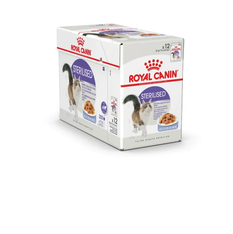 Royal Canin FHN Sterilised Jelly – Bucățele în Aspic pentru Pisici Sterilizate – Bax 12 Plicuri x 85 g