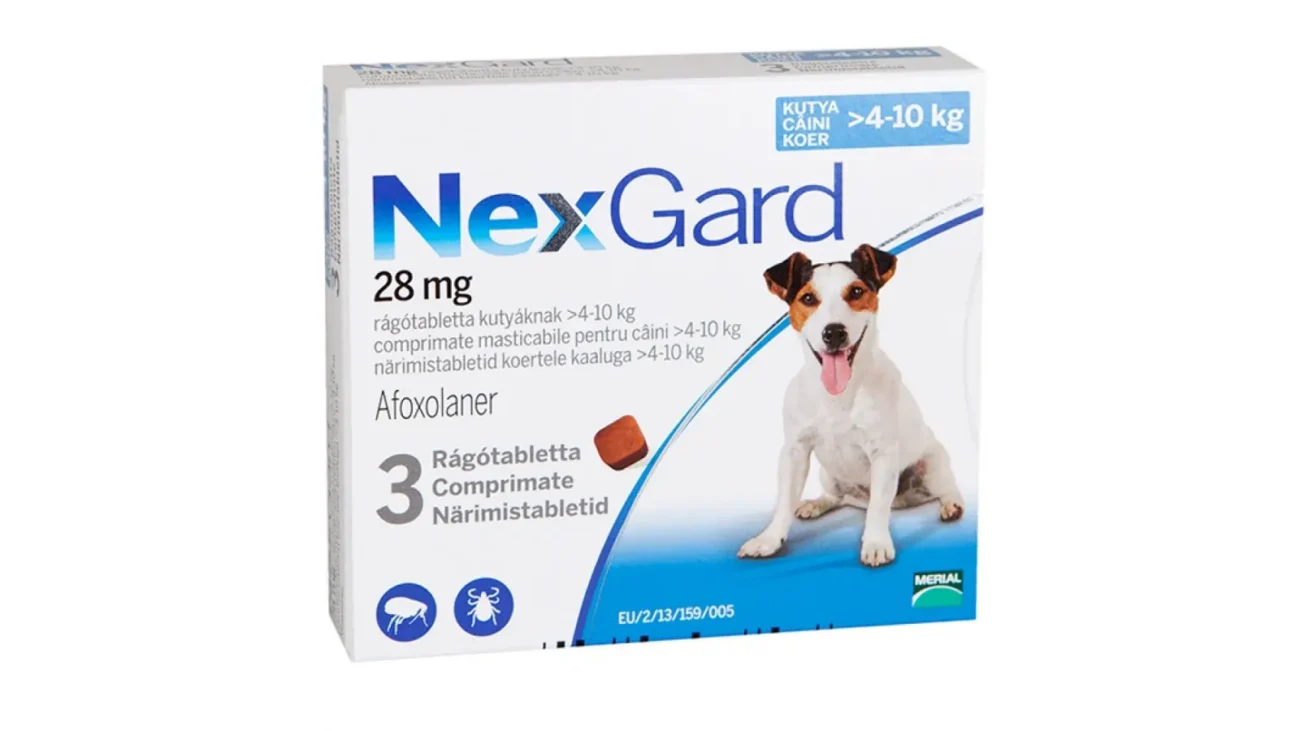 NexGard M (3 Comprimate) – Tablete Masticabile pentru Câini 4-10 kg