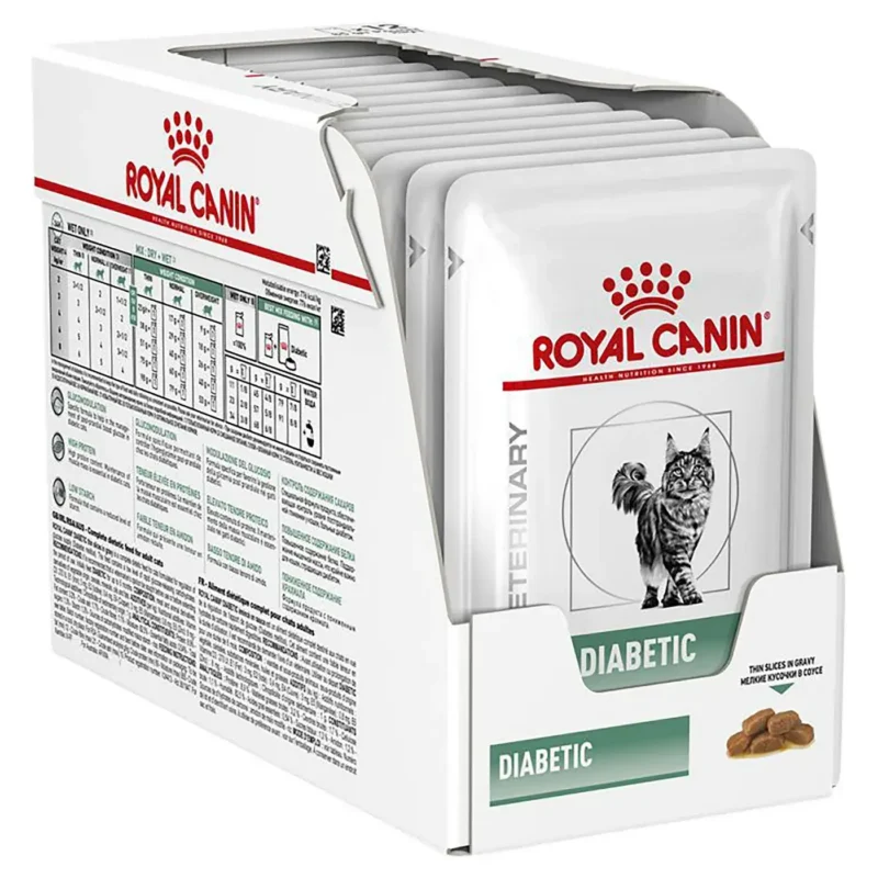 Royal Canin Diabetic 12 x 85 g (Plic Sos) – Dietă Veterinară pentru Managementul Diabetului (Control Glucoză)