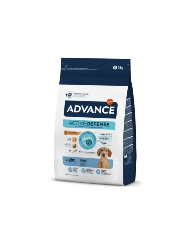 Advance Adult Mini Light – Hrană Dietetică pentru Controlul Greutății la Câini de Talie Mică (1-10 kg)