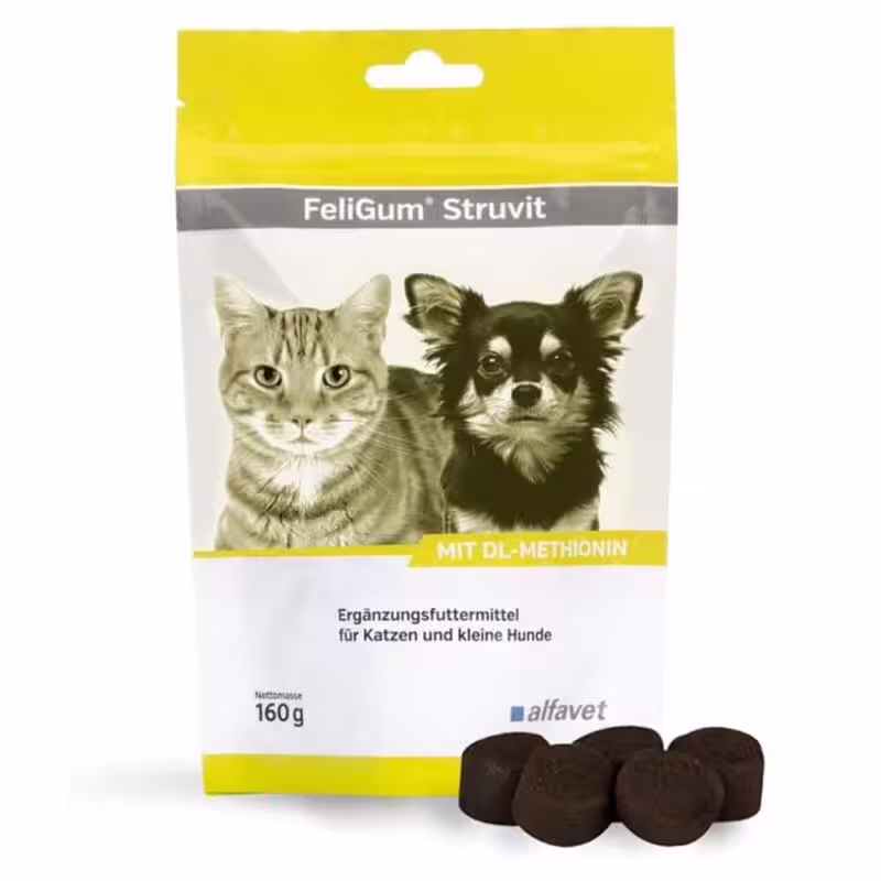 FELIGUM Struvit 80 Dropsuri – Supliment Masticabil pentru Echilibrul Urinar (DL-Metionină)