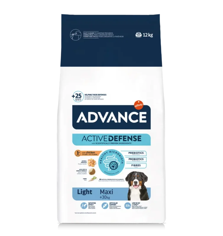 Advance Adult Maxi Light – Hrană pentru Slăbit și Controlul Greutății Câini Talie Mare 12 kg