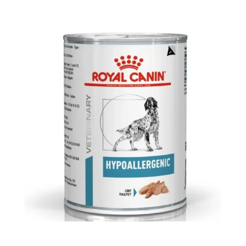 Royal Canin Hypoallergenic Câine (Conservă 400g) – Dietă Veterinară cu Proteine Hidrolizate (Alergii Severe)
