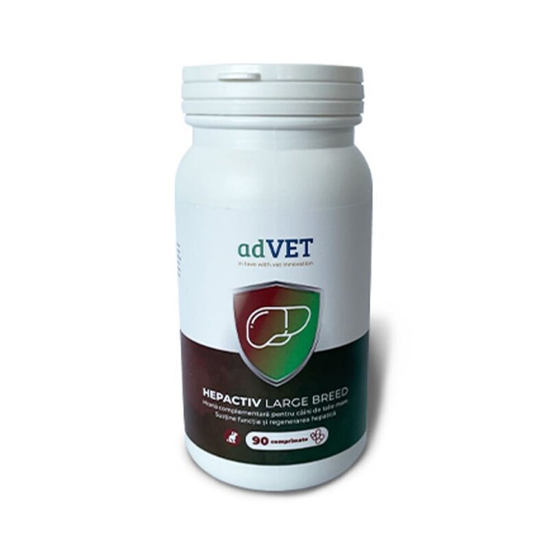 AdVet Hepactiv Large Breed 90 comprimate – Suport Nutrițional pentru Vitalitate Internă