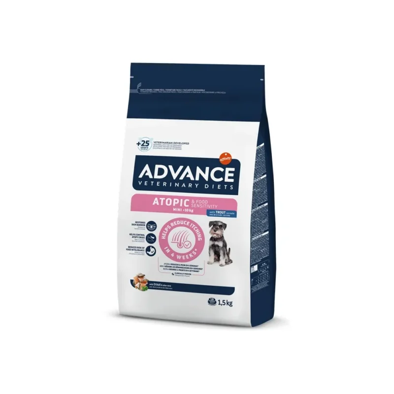Advance Dog Atopic Care Mini (1.5 kg) – Dietă pentru Piele Sensibilă la Câini de Talie Mică
