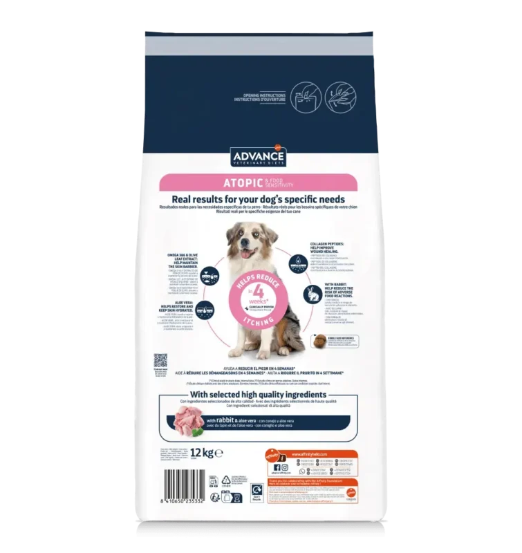 Advance Dog Atopic Derma Care Iepure (Hrană Uscată) – Dietă Monoproteică Fără Cereale pentru Piele Sensibilă