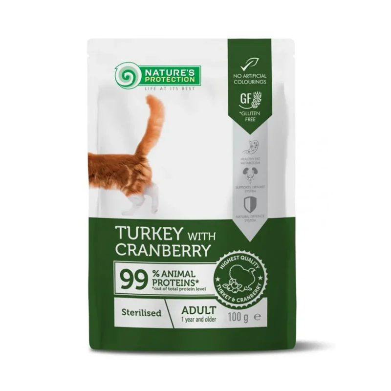 Nature's Protection Sterilised - Plic Curcan și Merișoare (22 x 100g)