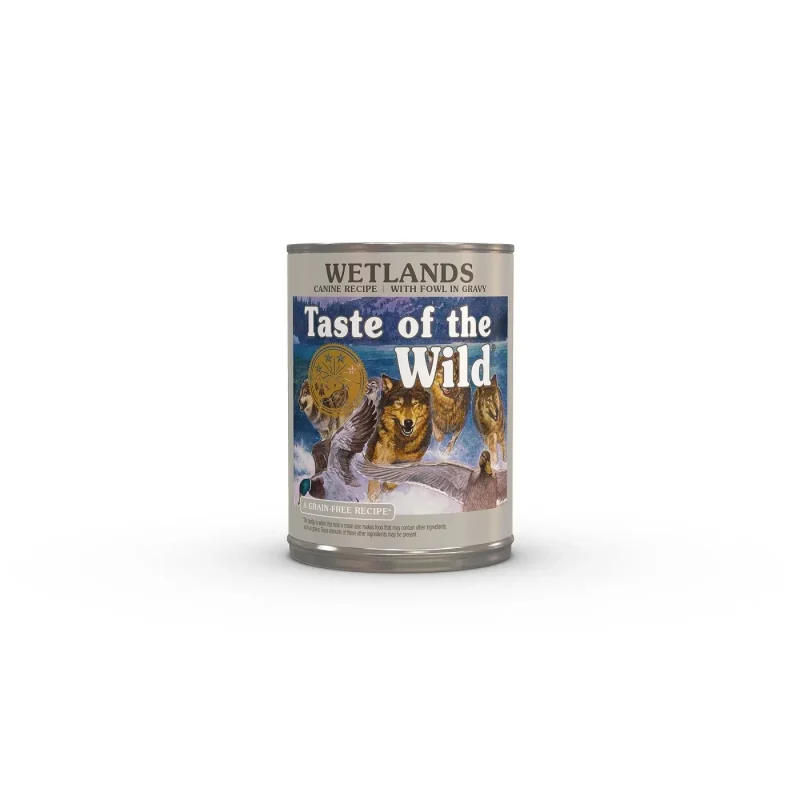Taste of the Wild Wetlands - Conservă Câini cu Rață și Prepeliță (390g)