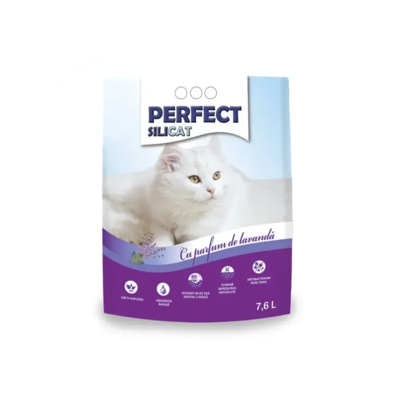 Nisip Silicat pentru Pisici, Gel Lavandă, 7.6 L