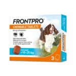 Frontpro 68 mg – cutie cu 3 comprimate masticabile pentru câini 10–25 kg