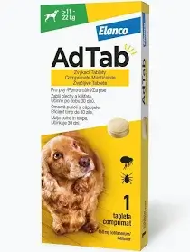 Adtab 450 Mg – 1 Comprimat Pentru Câini Adtab 450 Mg – Cutie Cu 1 Comprimat Masticabil Antiparazitar Pentru Câini 11–22 Kg